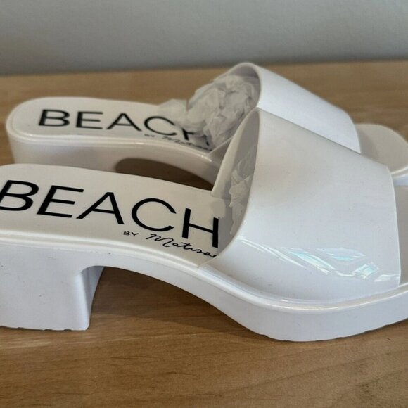 NEW Beach by Matisse Wade White Jelly Platform Vacation Slip-on Open Toe Heels - Picture 3 of 6